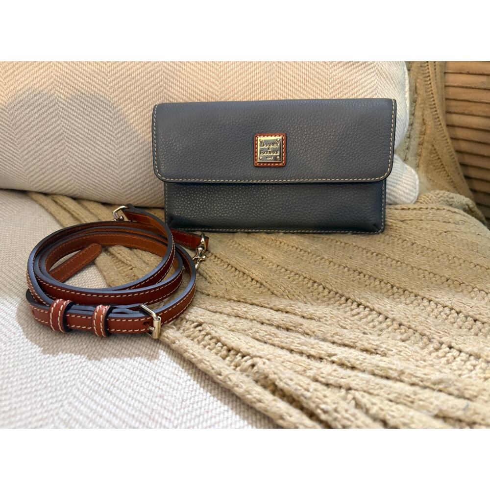Dooney & Bourke Pebble Grain Milly Crossbody Gray Leather